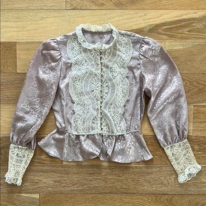 Vintage Victorian Lace Trimmed Top